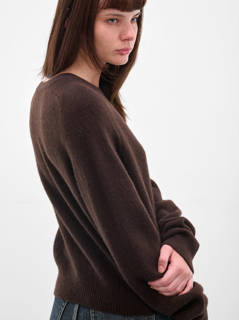 Brown Cashmere Bad Romance Sweater (F25K4-BAD-ROMANCE-EBONY-WOOD)