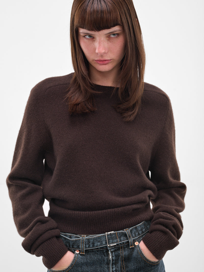 Brown Cashmere Bad Romance Sweater (F25K4-BAD-ROMANCE-EBONY-WOOD)