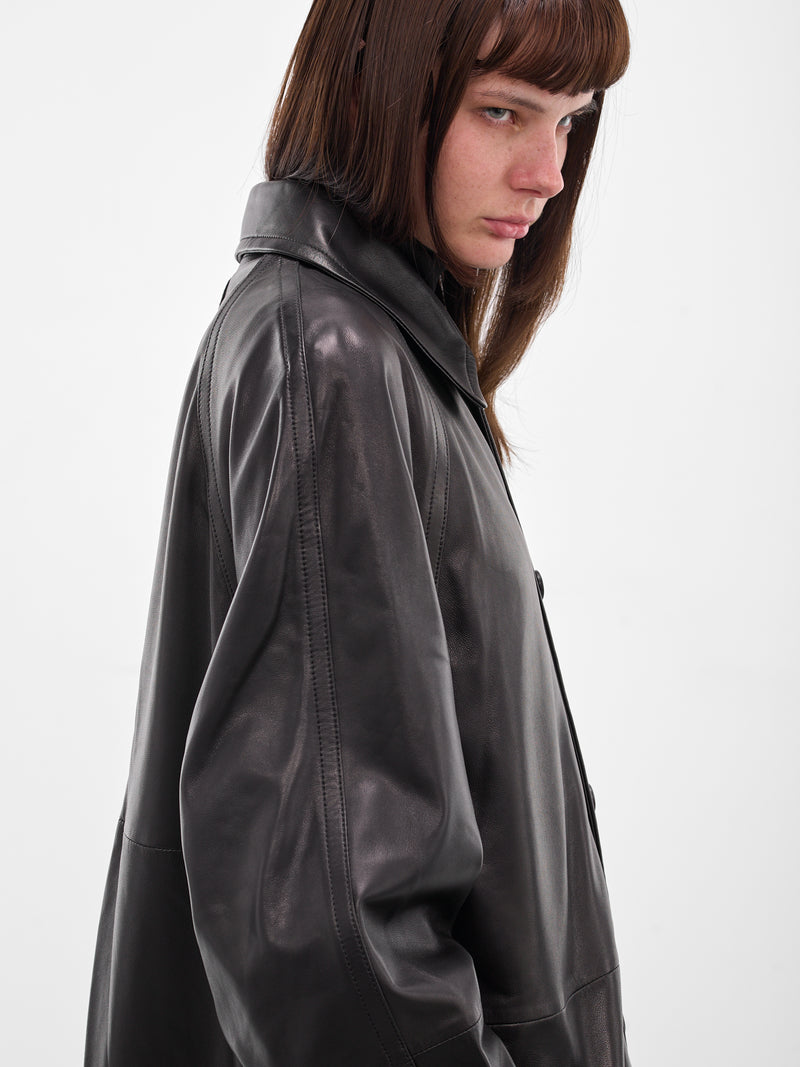 Black Leather Demon Lover Coat (F25LM1-DEMON-LOVER-BLACK)