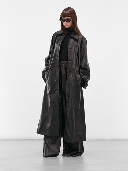 DIESEL archive long leather coat y2k ファー F25LM1-DEMON-