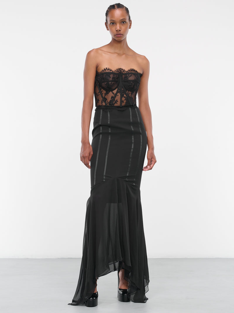 Mermaid Ruffle Skirt (F4CL4T-FUAA1-BLACK)