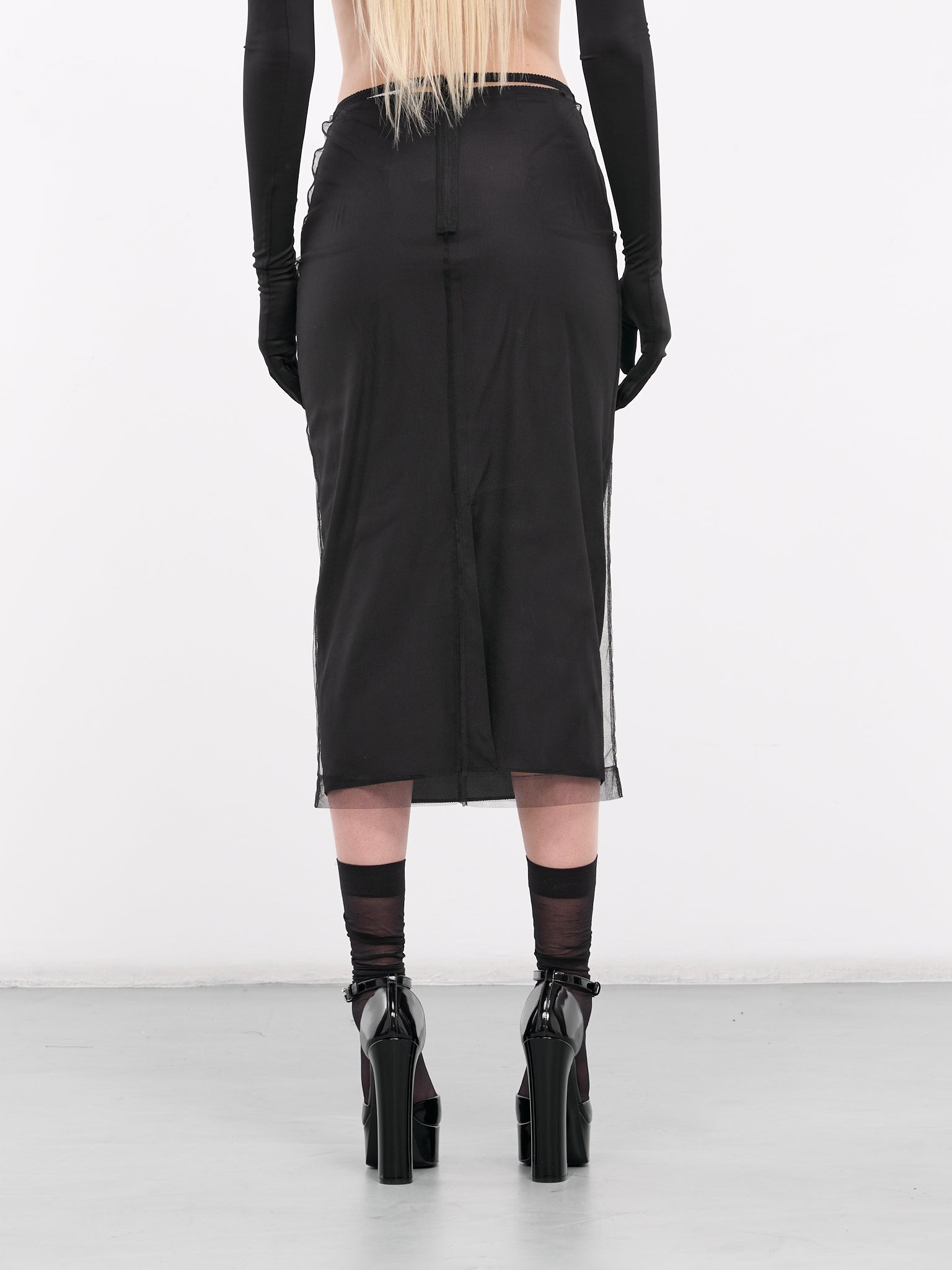 Tulle Pencil Skirt (F4CT6T-HLMLQ-BLACK)