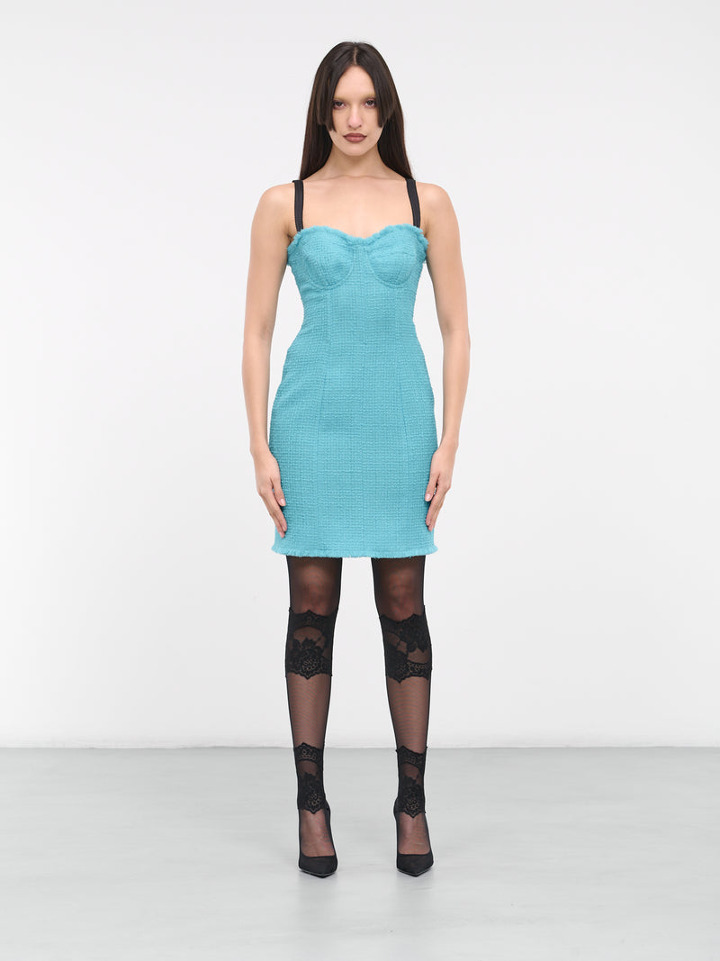 Raschel Tweed Mini Dress (F6GAOT-FMMHN-B4469-TURQUOISE)