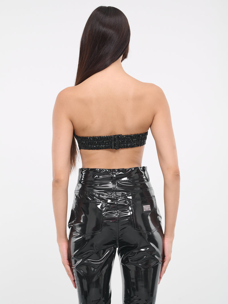 Patent Leather Bandeau Top (F7509T-FUSOP-N0000-BLACK)