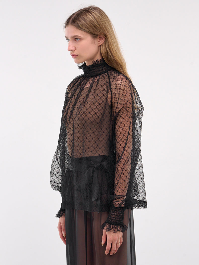 Sheer Blouse (F79EMT-FLSK8-N0000-BLACK)