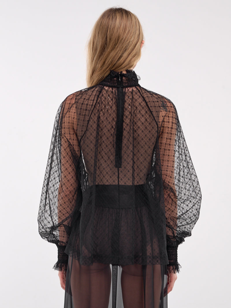 Sheer Blouse (F79EMT-FLSK8-N0000-BLACK)