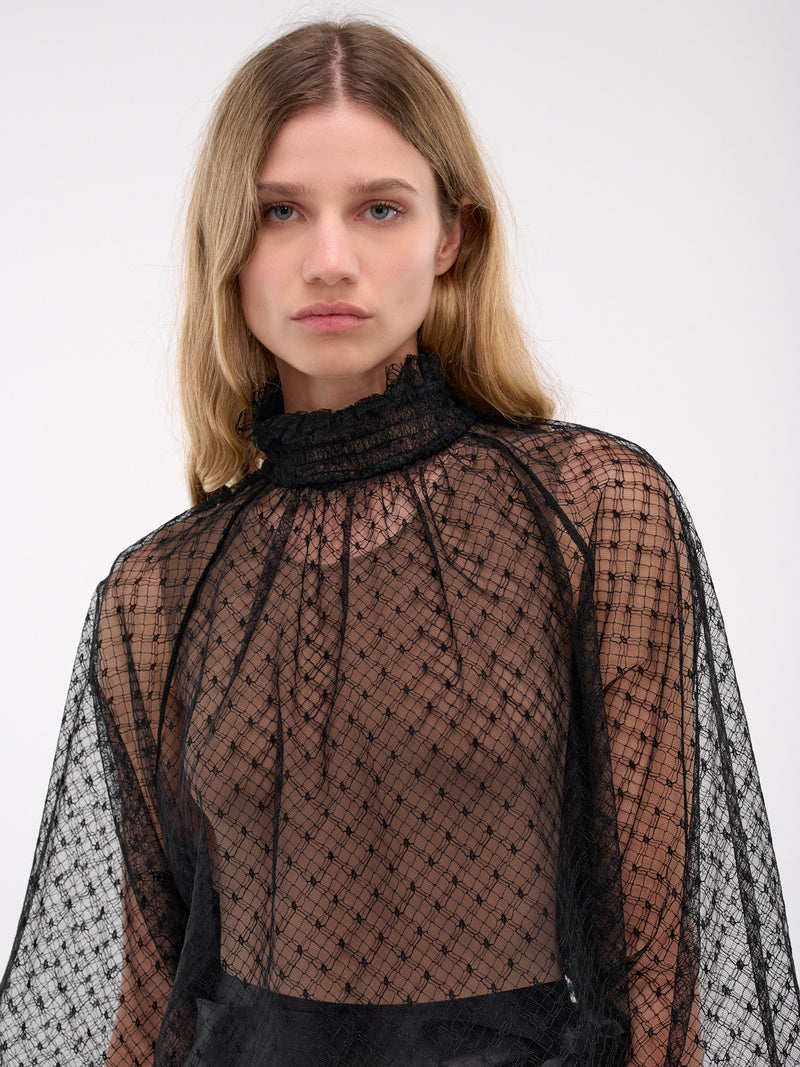 Sheer Blouse (F79EMT-FLSK8-N0000-BLACK)