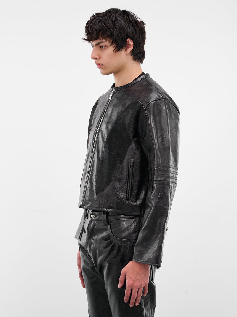 Black Fang Leather Jacket (FANG-BLACK)