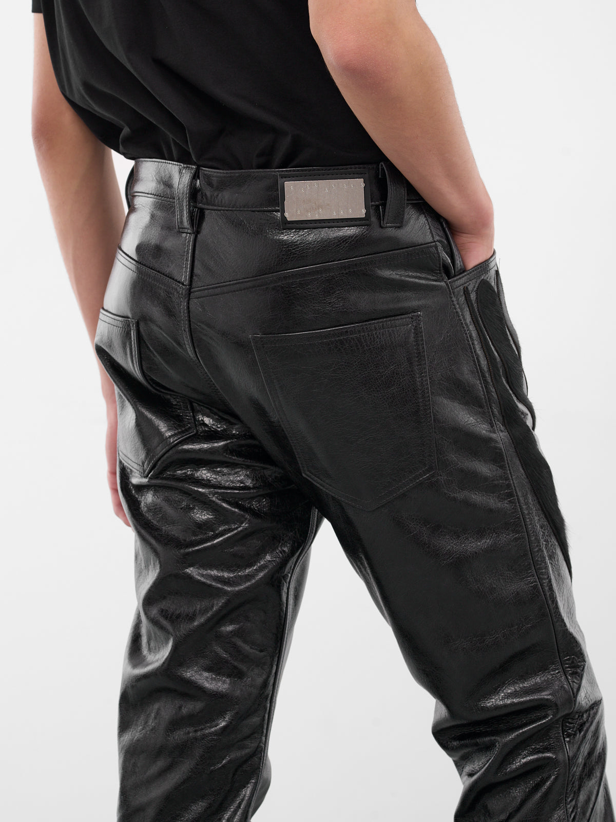 Black Leather Fang Trousers (FANG-LEATHER-PANT-BLACK)
