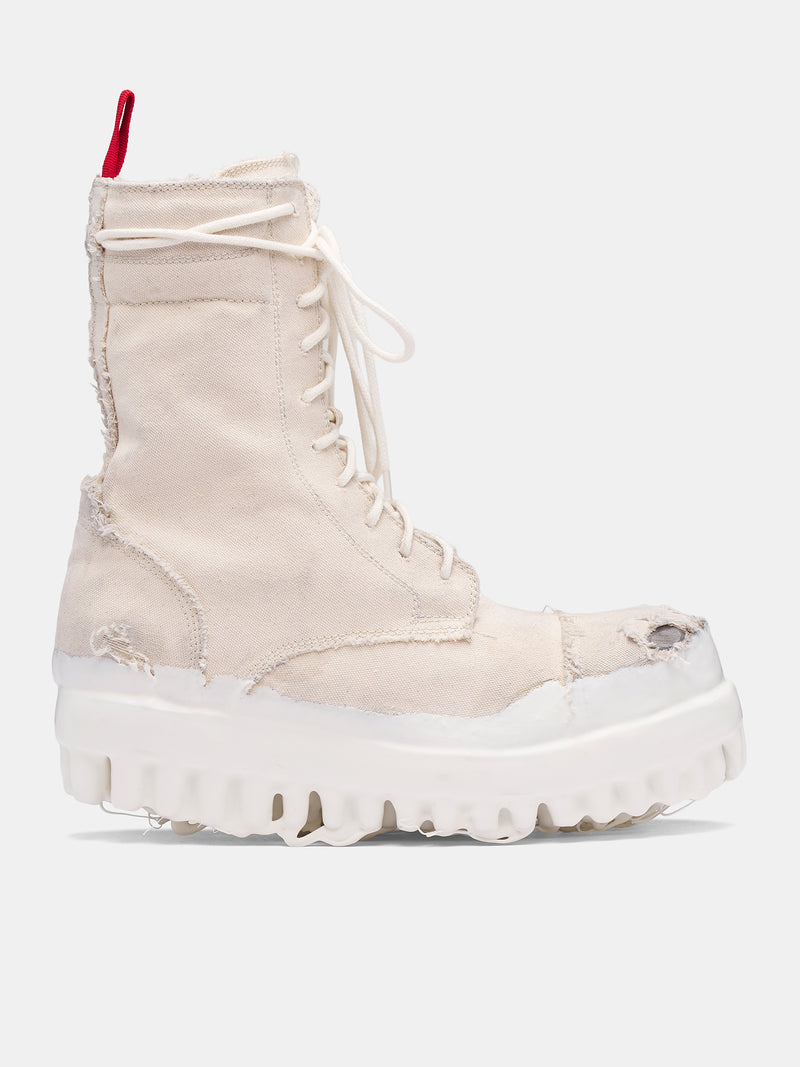 Canvas Miner Boots (FF5SMQ61AP-TE002-OFF-WHITE-WAX)