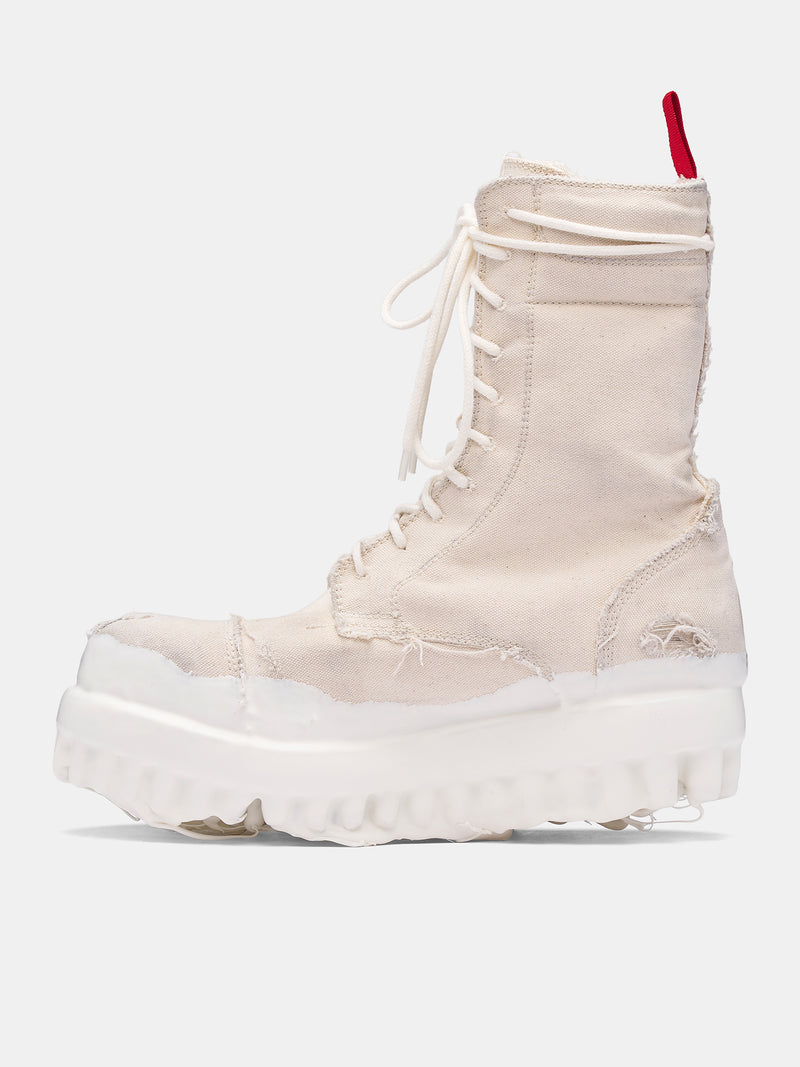 Canvas Miner Boots (FF5SMQ61AP-TE002-OFF-WHITE-WAX)