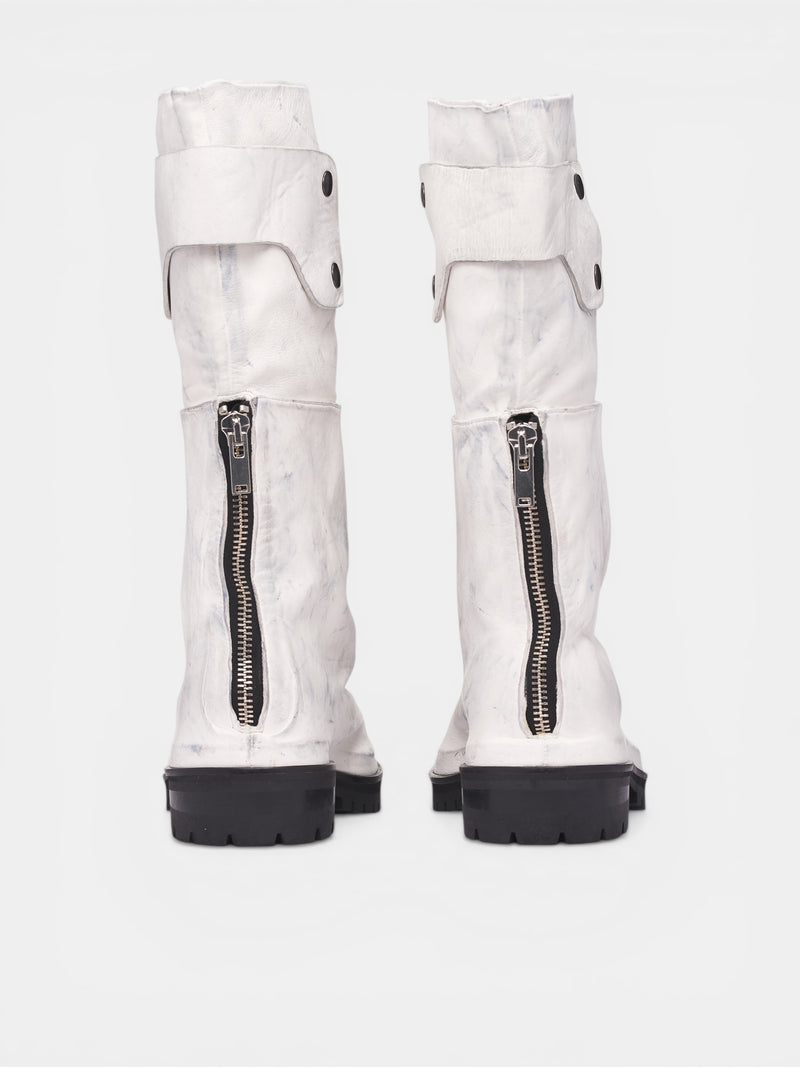 424 White Dragonrider Boots | H.Lorenzo - back