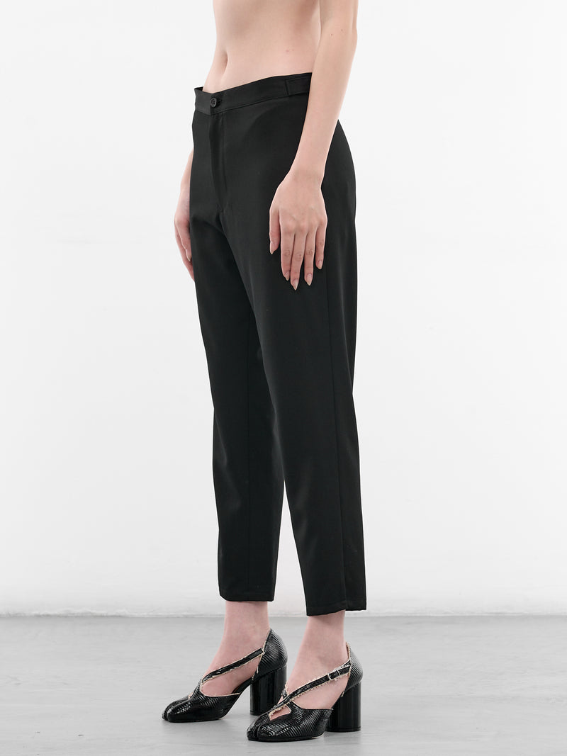 Black Wool Gabardine Slim Pants (FK-P60-101-1-BLACK)