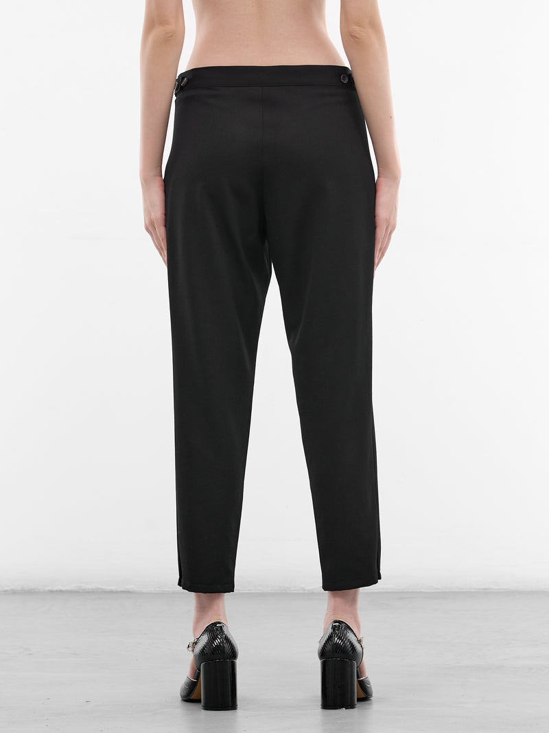 Black Wool Gabardine Slim Pants (FK-P60-101-1-BLACK)