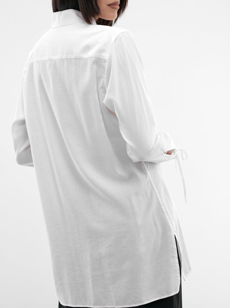 White Tied Cuffs Button-Up Shirt (FK-B62-205-1-OFF-WHITE)