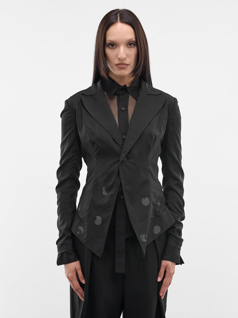 Black Dot Print Blazer (FK-J61-209-1-BLACK-GREY)