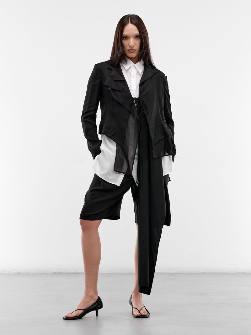 White Tied Cuffs Button-Up Shirt (FK-B62-205-1-OFF-WHITE)
