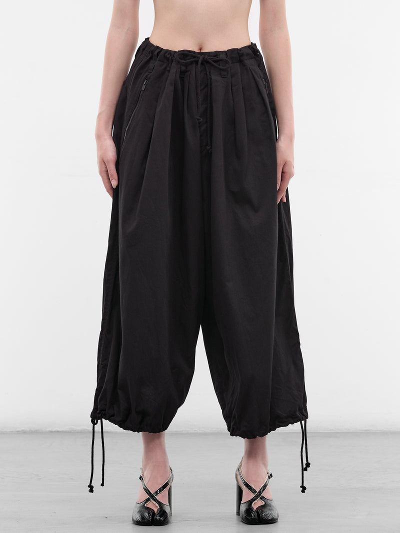 Black 3-Tucks Pleated Baggy Trousers (FK-P65-005-BLACK)