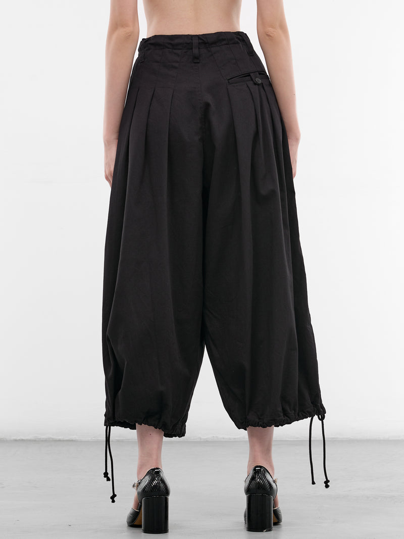 Black 3-Tucks Pleated Baggy Trousers (FK-P65-005-BLACK)
