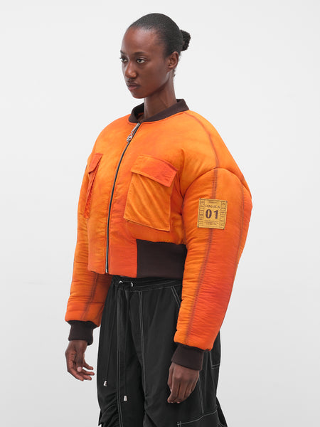 Orange Airbrushed Nylon Bomber Jacket (FLAW25WWBJCKT-ORANGE)