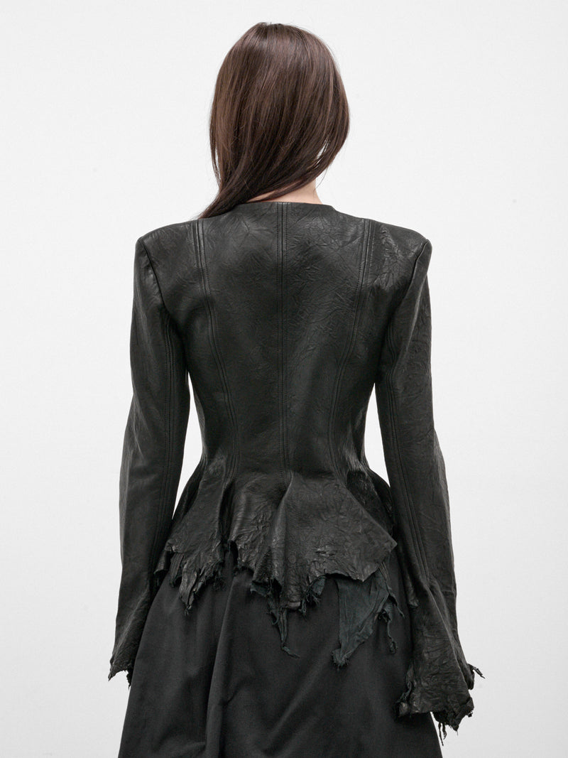 Black Lamb Leather Zip Jacket (FLAW26RWLTHJCKT-BLACK)