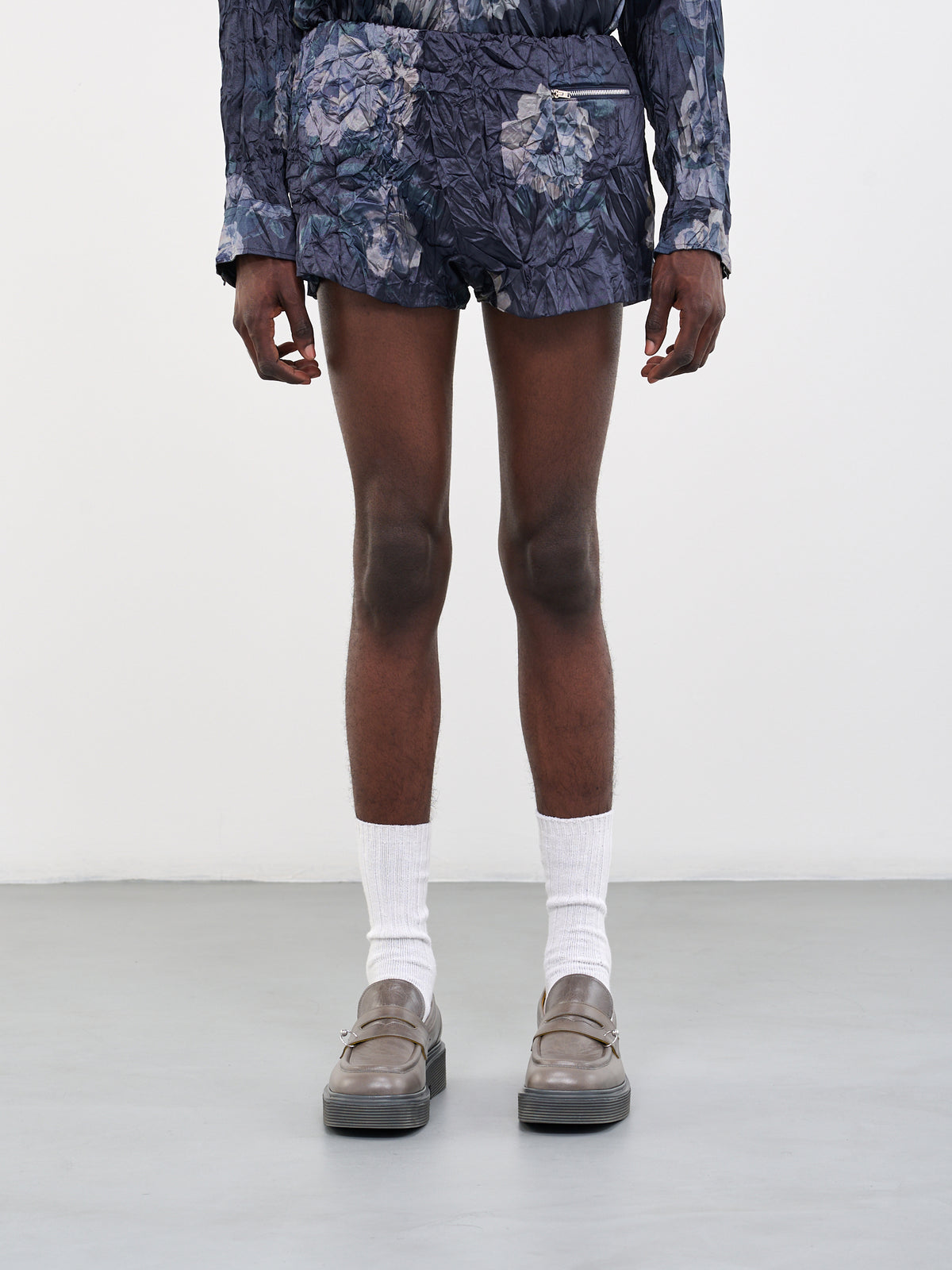 ACNE STUDIOS Crinkled Floral Shorts | H. Lorenzo - front