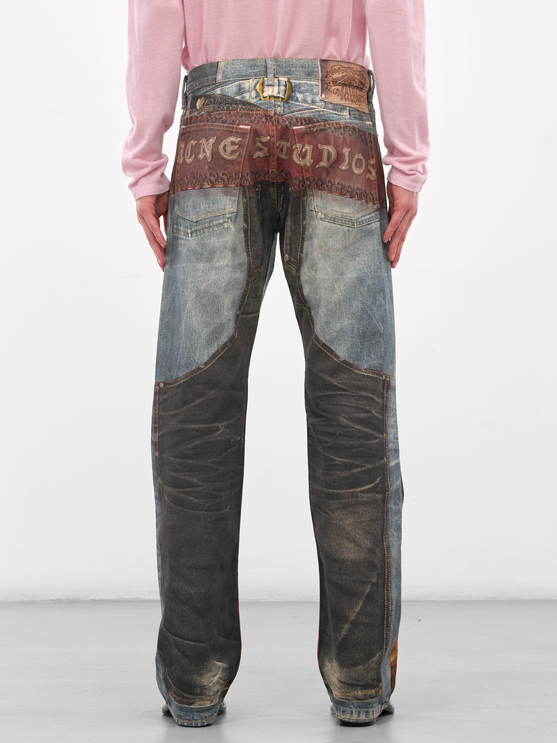 Trompe L'oeil 2010 Straight Jeans (FN-MN-TROU001127-BLUE-BLACK)