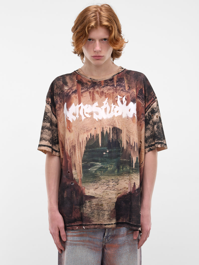 Black Bleached Metal Logo Tee (FN-MN-TSHI000699-BLACK-RUST-BR)