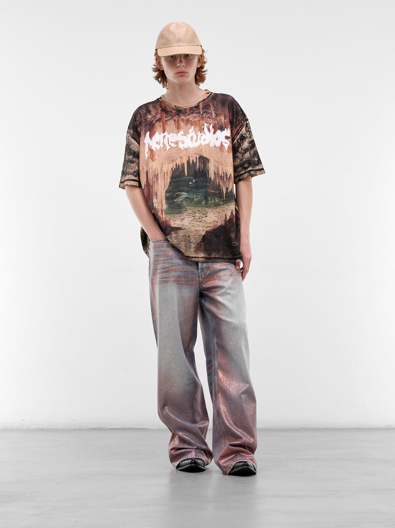 Black Bleached Metal Logo Tee (FN-MN-TSHI000699-BLACK-RUST-BR)