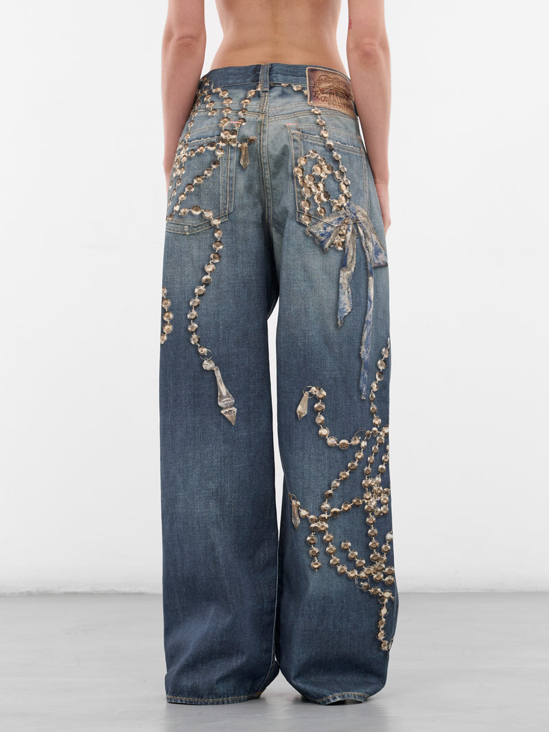 1981 Trompe L'oeil Denim Jeans (FN-UX-TROU000052-MID-BLUE)