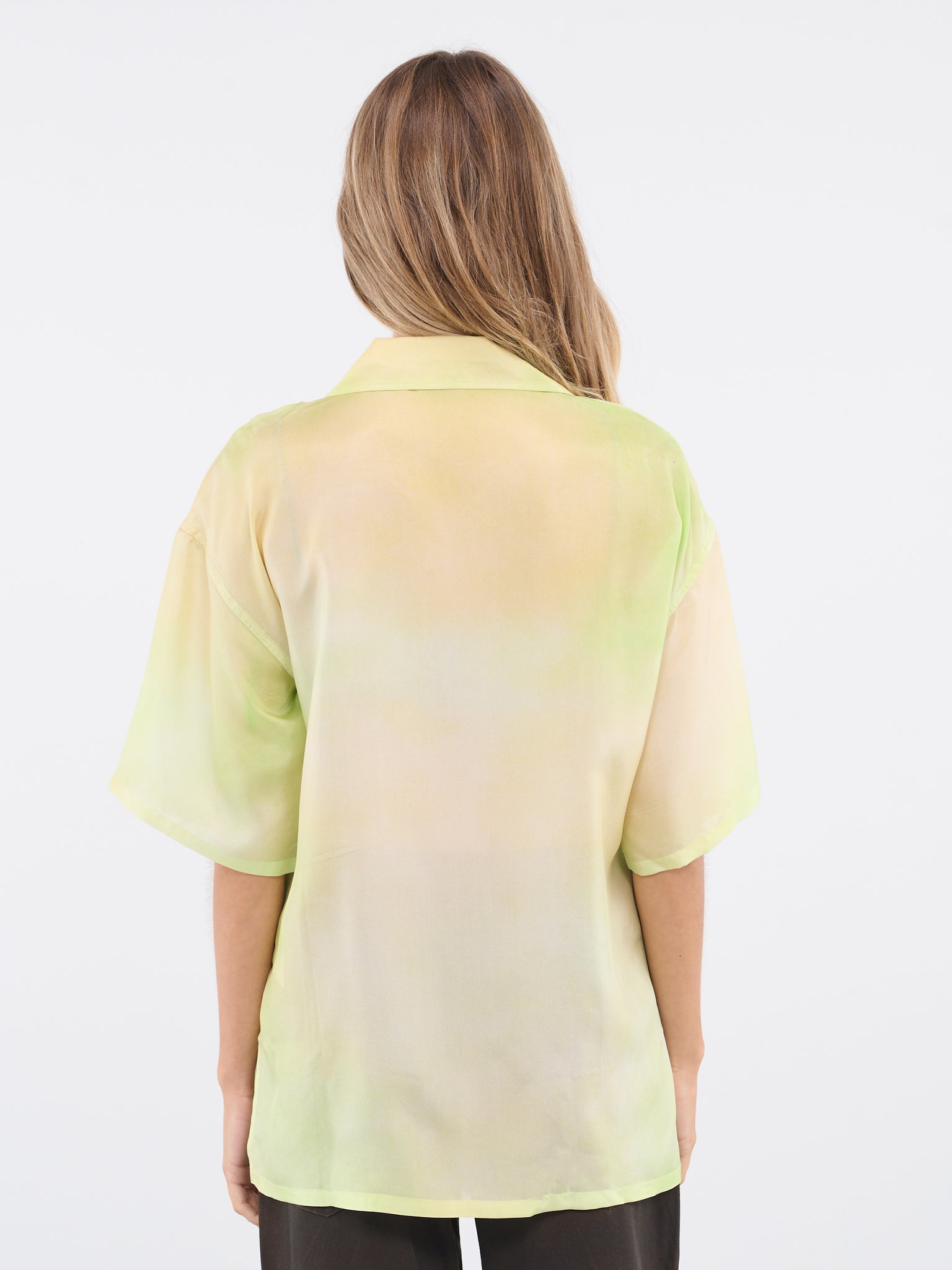 Silk Shirt (FN-WN-BLOU001003-LIME-GREEN)