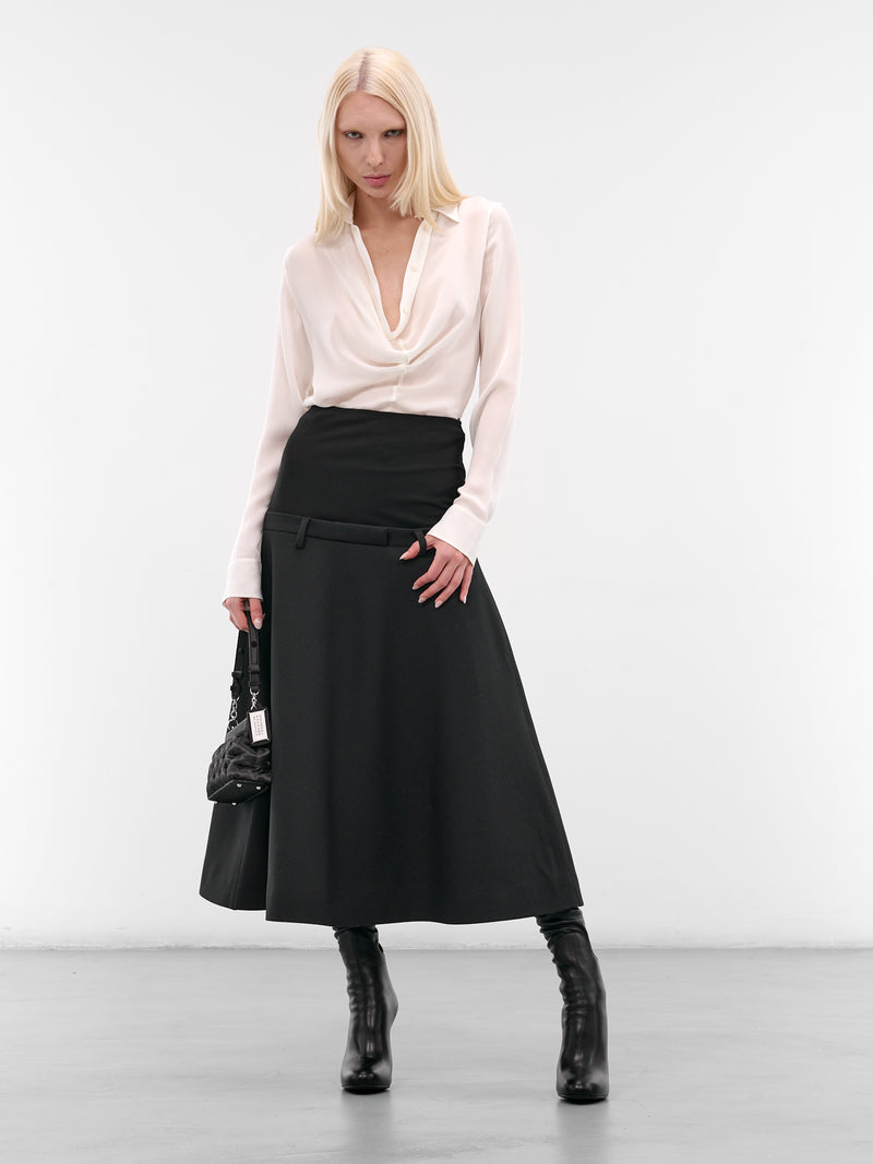 White Silk Long Sleeve Blouse (FN-WN-BLOU001202-WHITE)