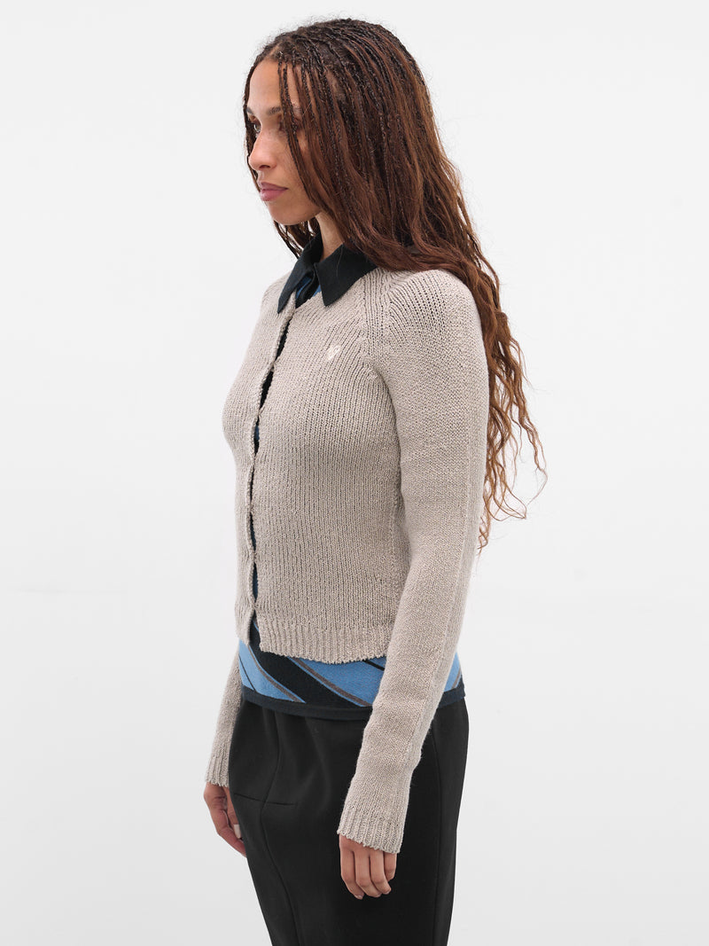 Gray Gray Knit Cardigan (FN-WN-KNIT000858-ASH-GREY)