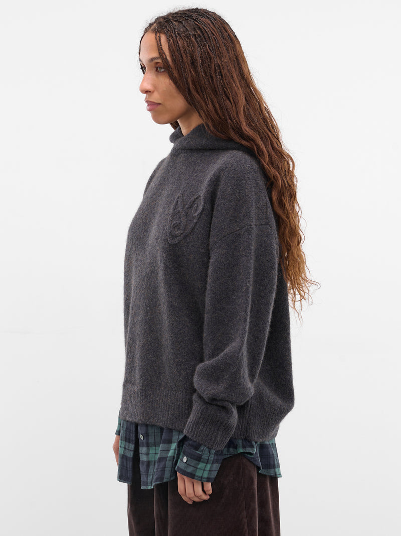 Gray Yak-Alpaca Knit Hoodie (FN-WN-KNIT000891-GRAPHITE-GREY)