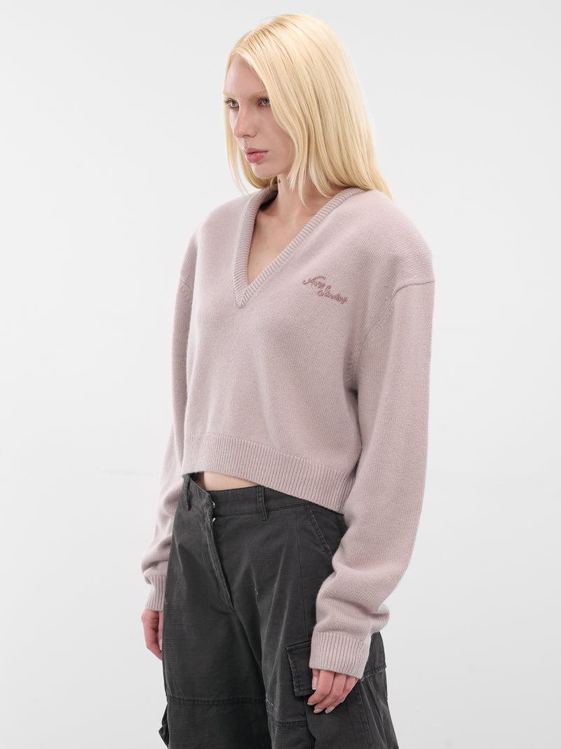 Beige Cropped Boxy Knit Sweater (FN-WN-KNIT000912-PALE-GREY)