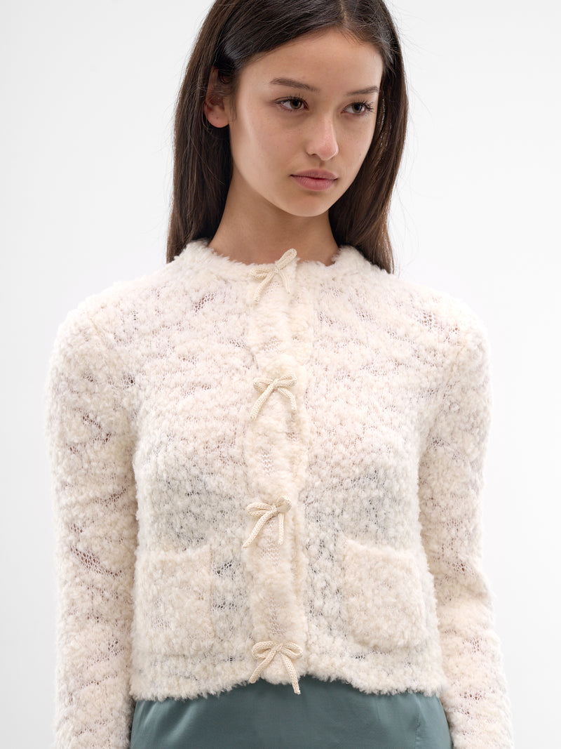 White Bow Wool Cardigan (FN-WN-KNIT000824-WHITE)