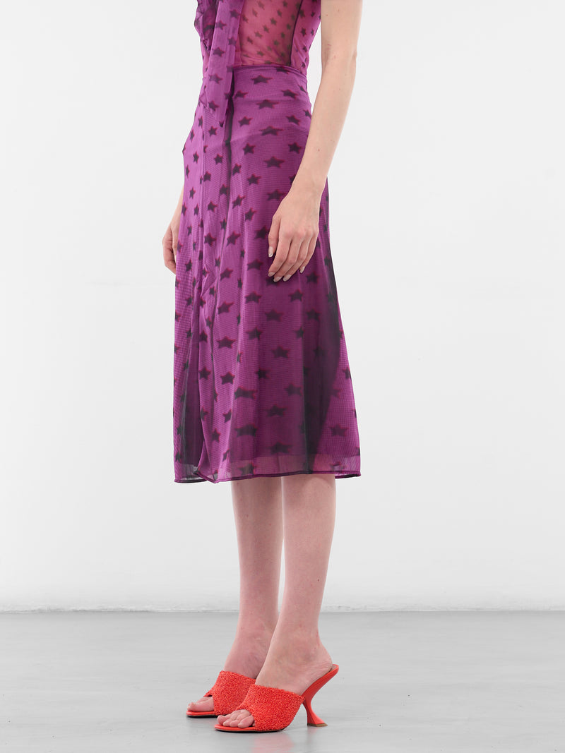 Purple Printed Midi Dress (FN-WN-SKIR000884-BRIGHT-PURPLE)