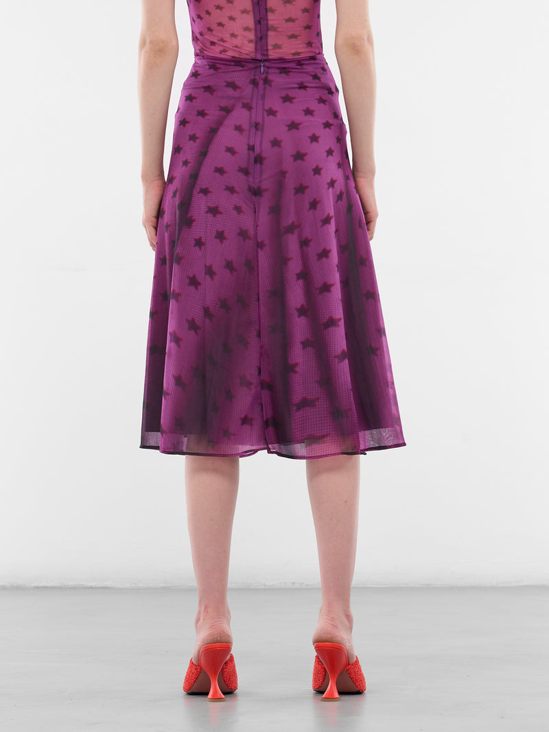 Purple Printed Midi Dress (FN-WN-SKIR000884-BRIGHT-PURPLE)