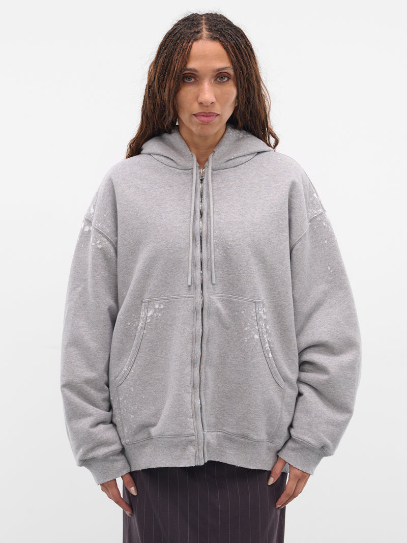 Gray Fleece Zip Hoodie (FN-WN-SWEAT000263-GREY-MELANGE)