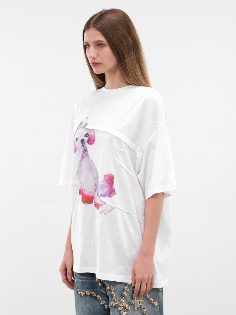 White Graphic Print Folded Tee (FN-WN-TSHI000824-OPTIC-WHITE)