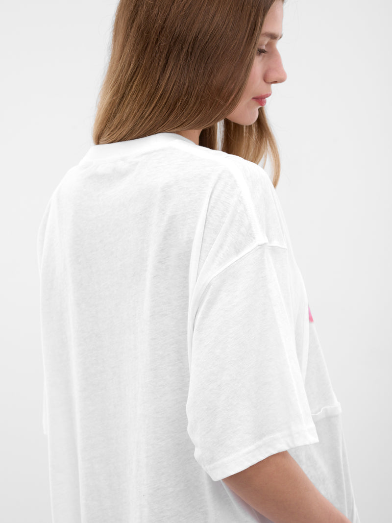 White Graphic Print Folded Tee (FN-WN-TSHI000824-OPTIC-WHITE)