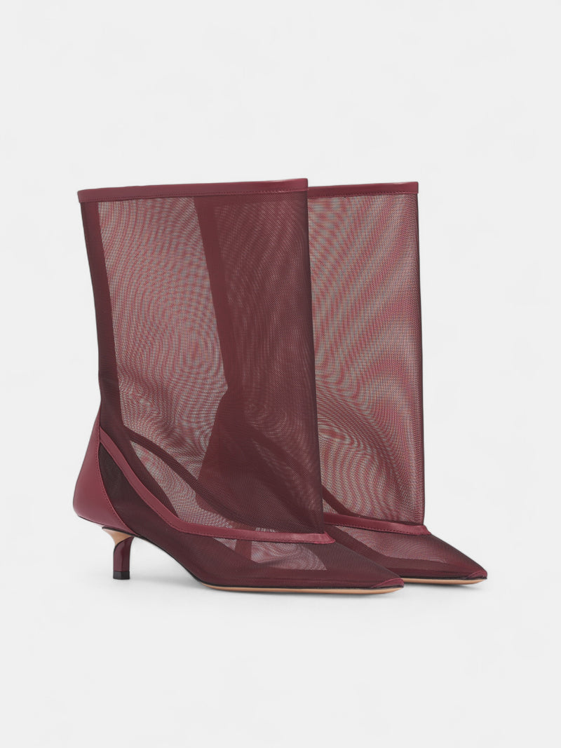 Burgundy Mesh Tourni Pumps (FOW00177AW00661-BURGUNDY)