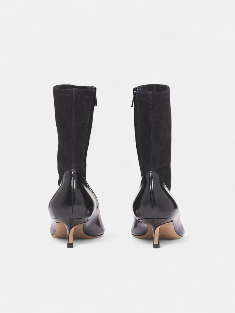 Black Stretch Suede Tourni Pumps (FOW00180AC24M02-BLACK)