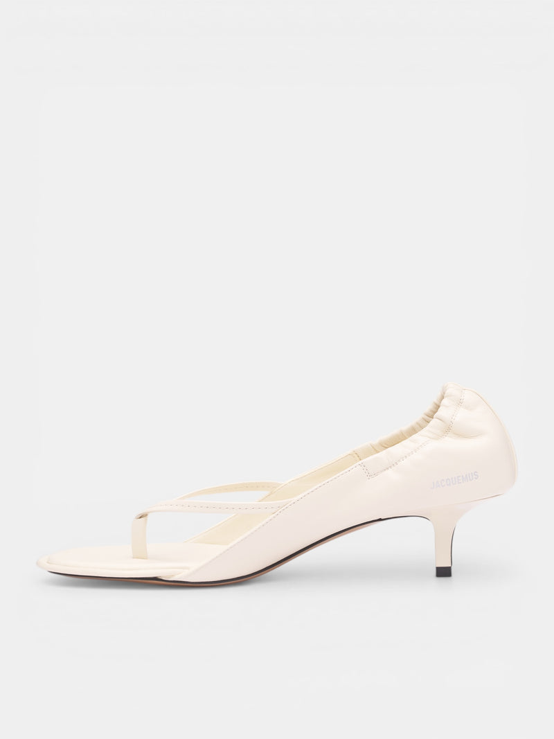 White Leather Low Sandals (FOW00204AC27L26-LIGHT-IVORY)