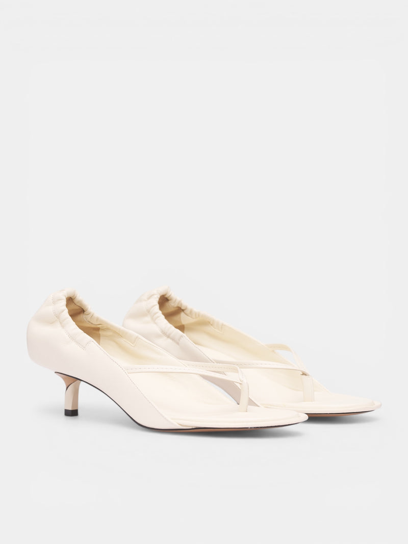 White Leather Low Sandals (FOW00204AC27L26-LIGHT-IVORY)