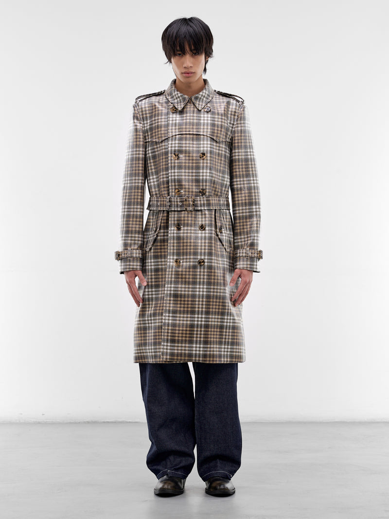 Foxfield CheckTrench Coat (FOXFIELD-CHALK-WHITE-TRUFFLE)