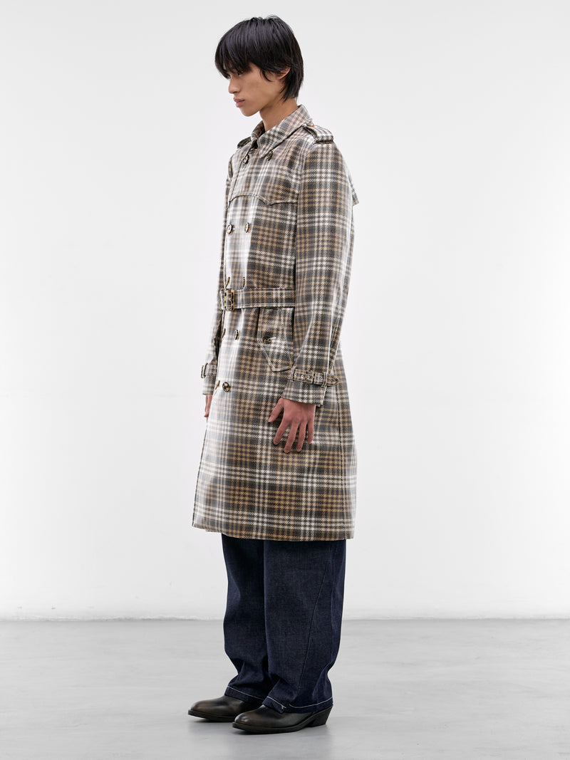 Foxfield CheckTrench Coat (FOXFIELD-CHALK-WHITE-TRUFFLE)