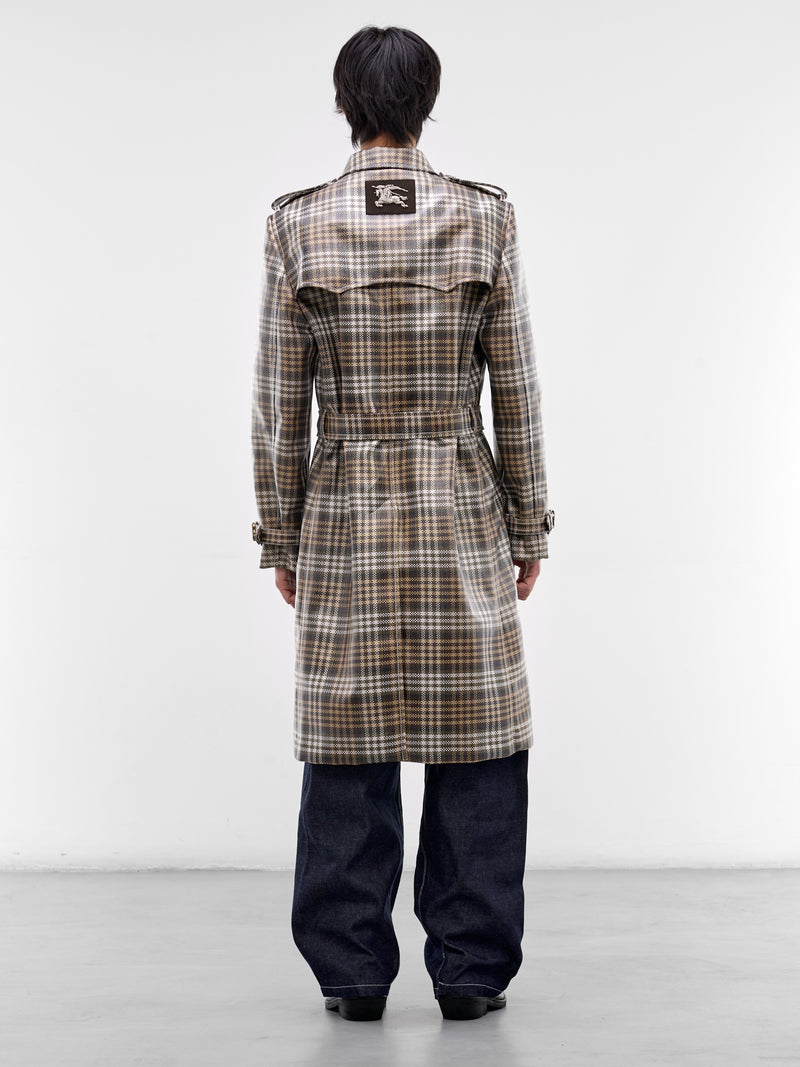 Foxfield CheckTrench Coat (FOXFIELD-CHALK-WHITE-TRUFFLE)