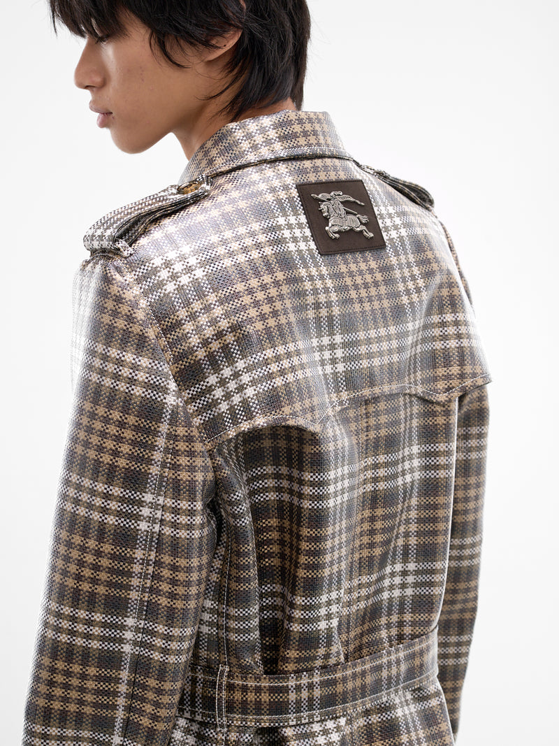 Foxfield CheckTrench Coat (FOXFIELD-CHALK-WHITE-TRUFFLE)