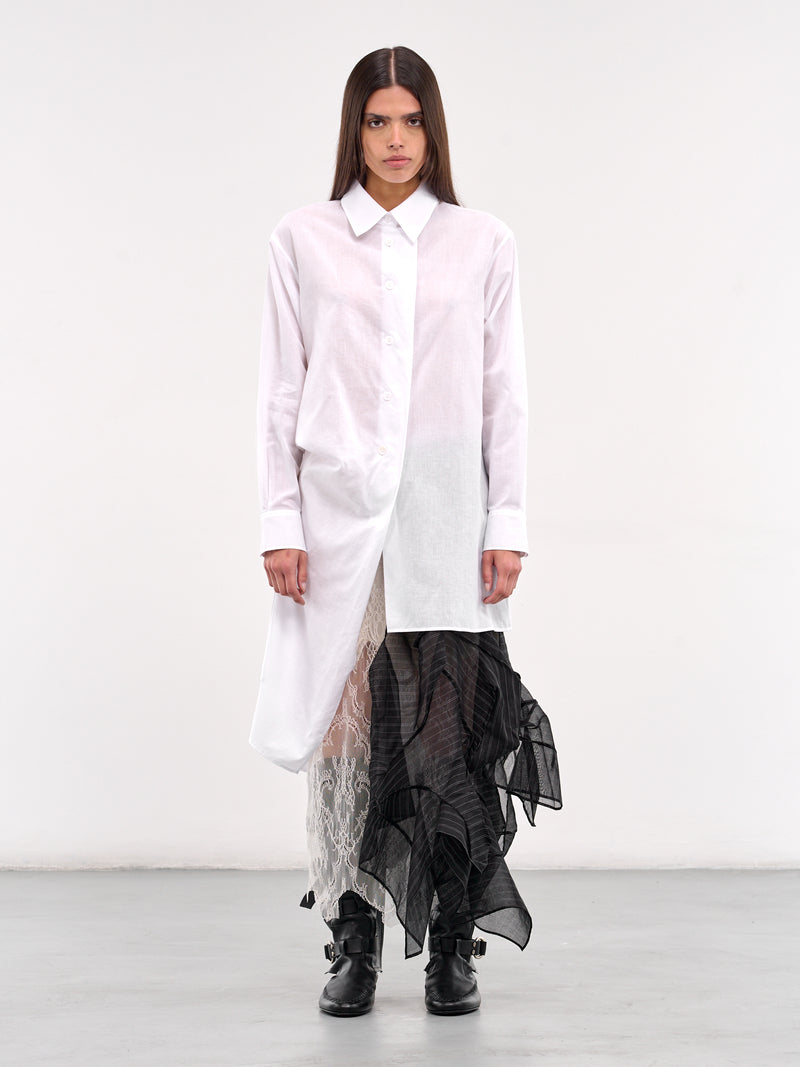 L Draped Blouse (FP-B62-002-1-WHITE)